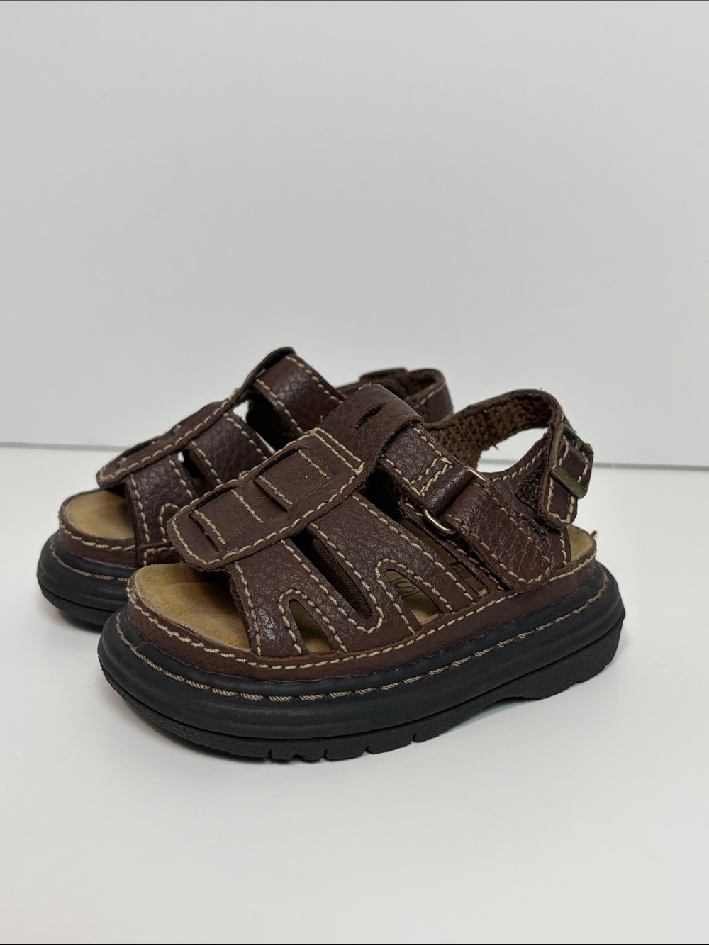 Vintage McKids Action Flex Brown Footbed Chunky Y2K Sandals Baby Girl’s Size 4